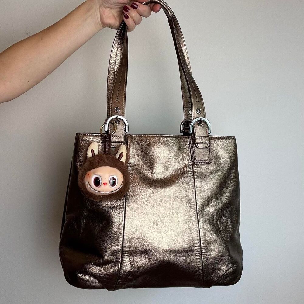 Vintage Y2K Coach Soho Metallic Leather Tote Bag